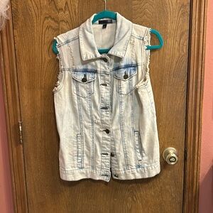 Jean vest bleach washed